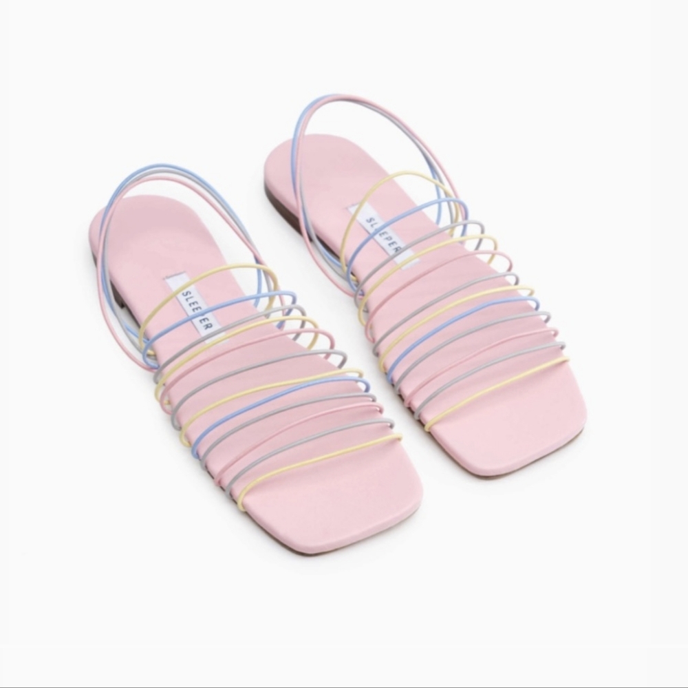 Sleeper 40 Macaroni Sandals Pastel Strappy Flat Luxury Shoes Colorful Minimalist